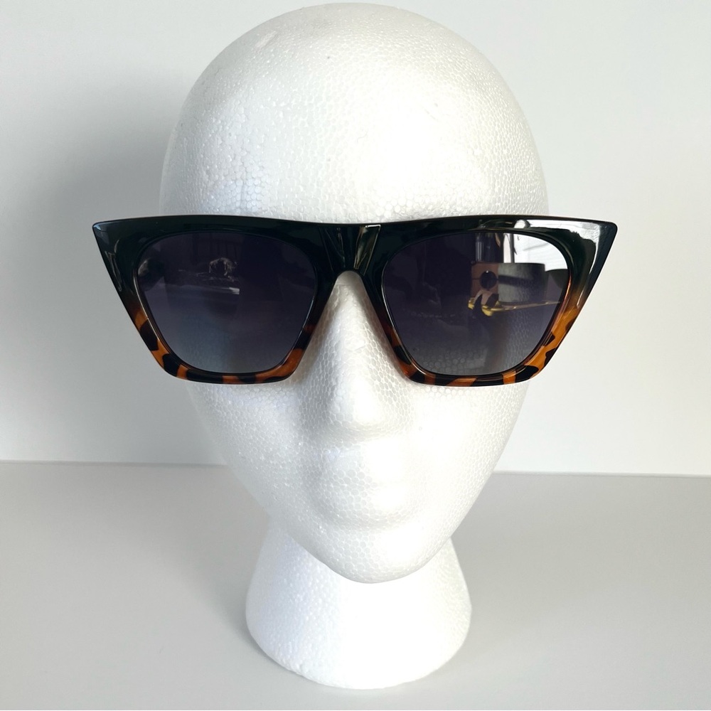 Square Cat Eye Black Tortoise Oversized Polarized Sunglasses Retro Boho UV400